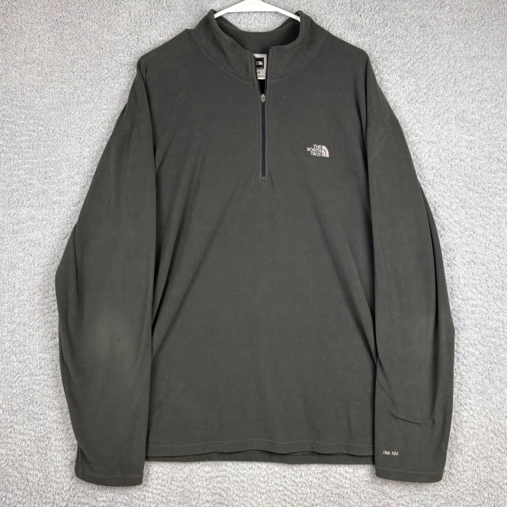 North Face Fleece 1/4 Zip Pullover Mens XL Gray TKA 100 Gorpcore Hiking Sweater